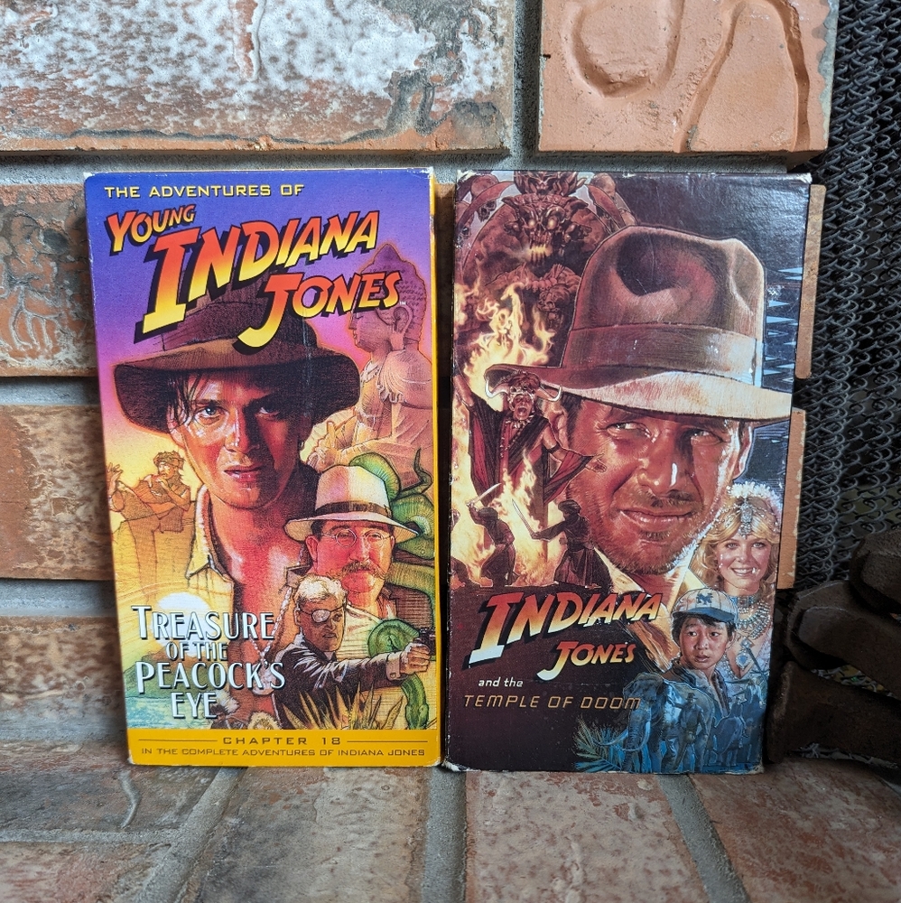 Indiana Jones Movie Lot (VHS, 1984, 1995) - vintage - good used condition